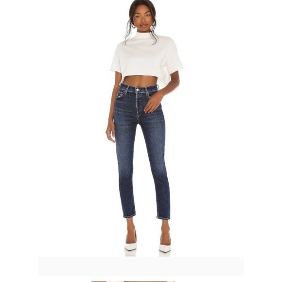 Agolde Denim - AGOLDE NICO Women’s high rise slim jeans in cabana dark wash